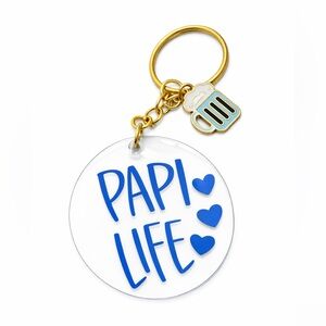 Blue and Gold Key Holder with Heart Accents